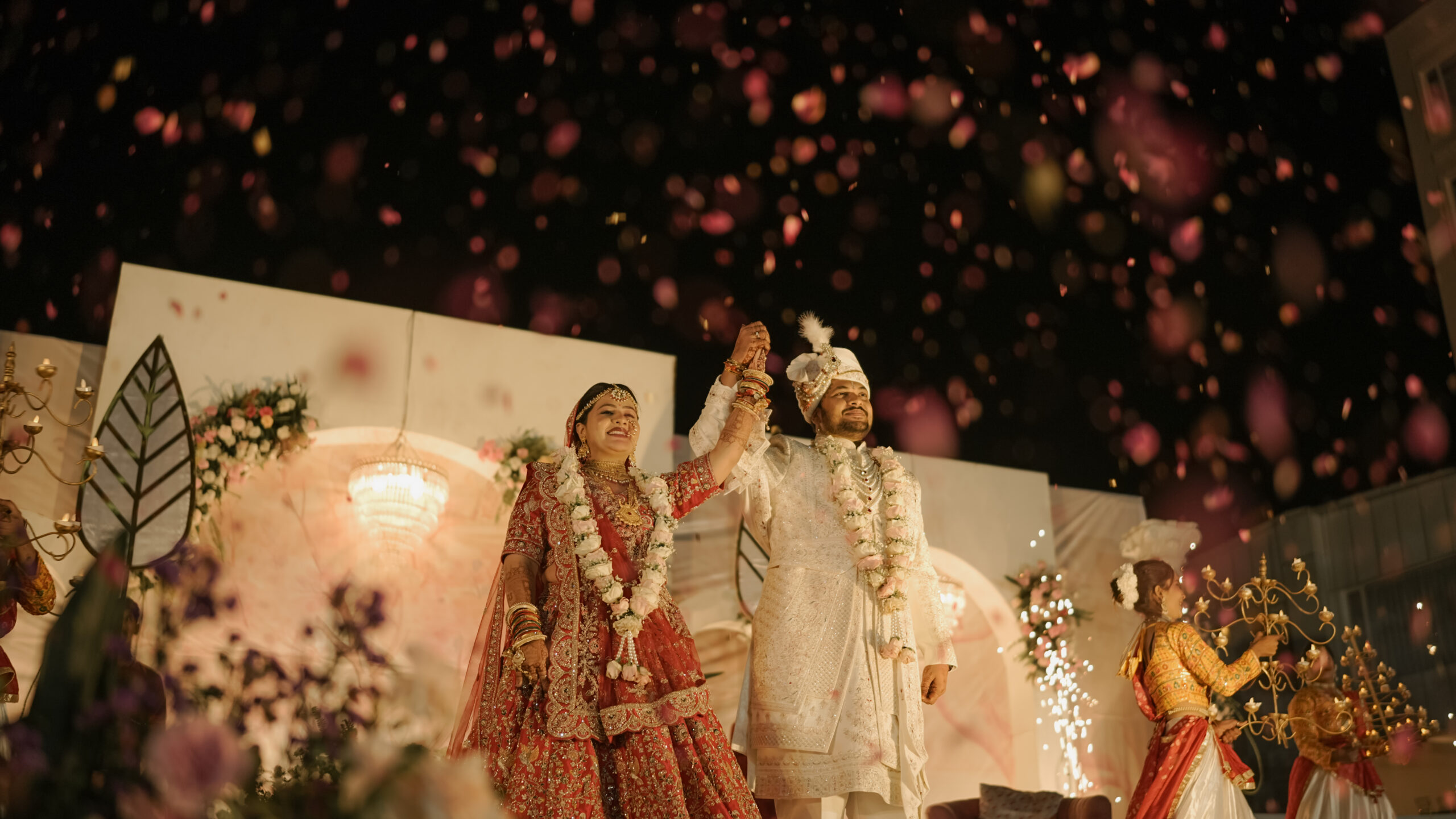 About Regal Rose Petal Shower Ceremony with Candelabras, Udaipur